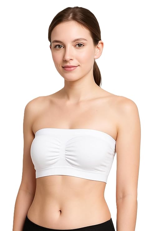 Women's Seamless Strapless Bandeau Bra | Non-Padded Tube Bra for Everyday Comfort – Pack of 1
