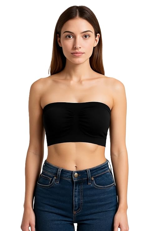 Women's Seamless Strapless Bandeau Bra | Non-Padded Tube Bra for Everyday Comfort – Pack of 1