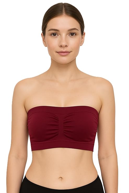 Women's Seamless Strapless Bandeau Bra | Non-Padded Tube Bra for Everyday Comfort – Pack of 1