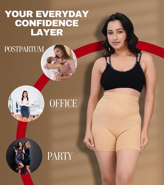 High Waist Tummy Control Shapewear Shorts | Body Shaper for Women | Tummy Tucker| Seamless Body Shaper | Shorts Under Dress | Comfortable | Breathable