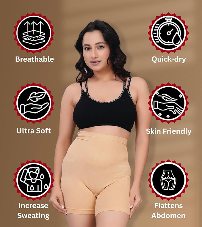 High Waist Tummy Control Shapewear Shorts | Body Shaper for Women | Tummy Tucker| Seamless Body Shaper | Shorts Under Dress | Comfortable | Breathable