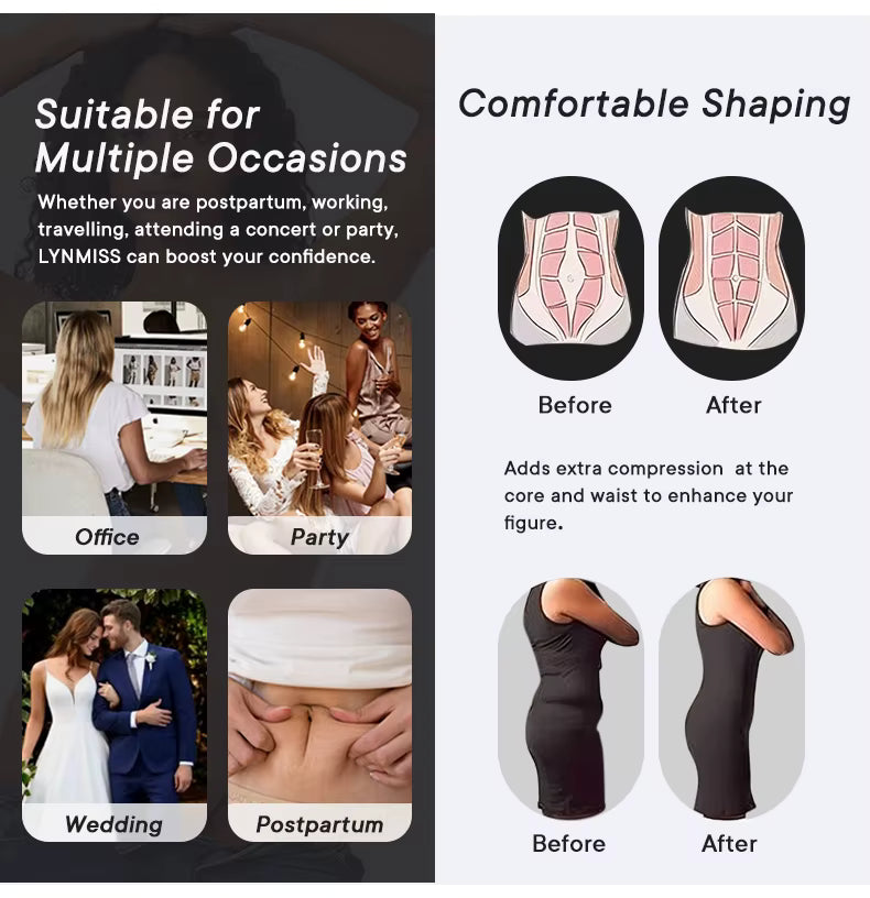 High Waist & Full Body Shaper, Tummy Control Slimming Body Shapewear for Belly, Perfect for Dresses, Saree