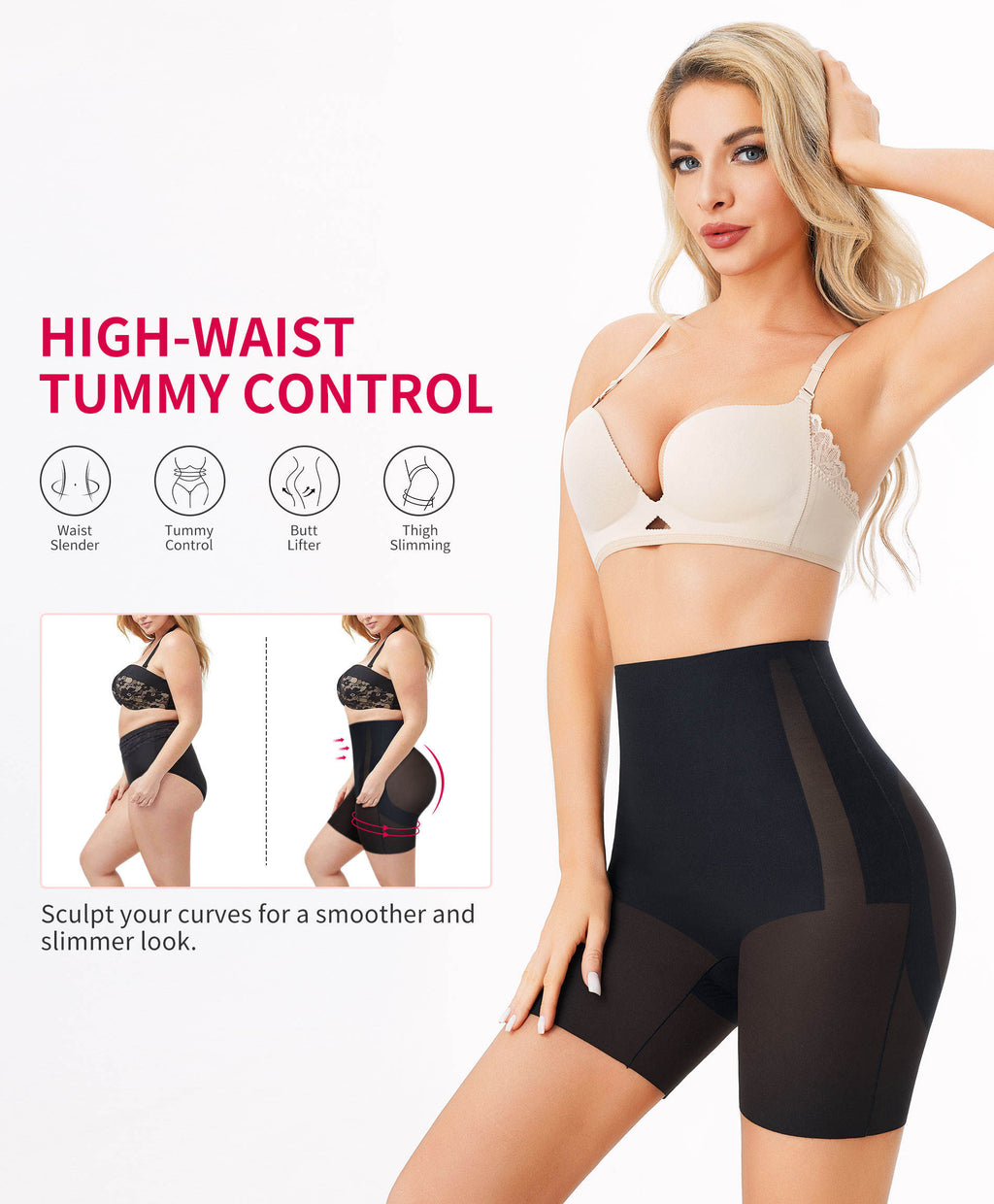 High Waist Tummy Control Shapewear For Women
